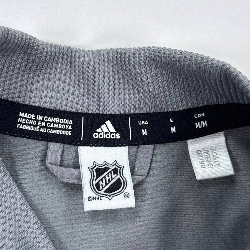 Adidas NHL Columbus Blue Jackets Mens Jacket Medium Gray Bomber Full Zip